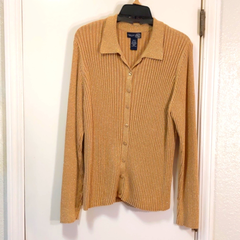 Sparkly Ribbed Knit Cardigan